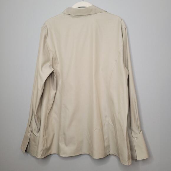 Orvis shirt women's size 18 100% cotton pale green button up l/s non-wrinkle top - Picture 4 of 10